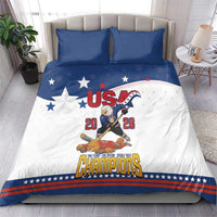 USA Ice Hockey Champions 2026 Bedding Set American Eagle Victory Hockey Pride