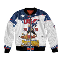 Custom USA Ice Hockey Champions 2026 Bomber Jacket American Eagle Victory Hockey Pride