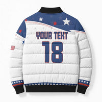 Custom USA Ice Hockey Champions 2026 Bomber Puffer Jacket American Eagle Victory Hockey Pride