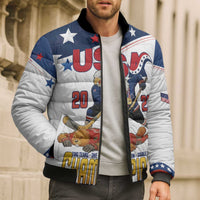 Custom USA Ice Hockey Champions 2026 Bomber Puffer Jacket American Eagle Victory Hockey Pride