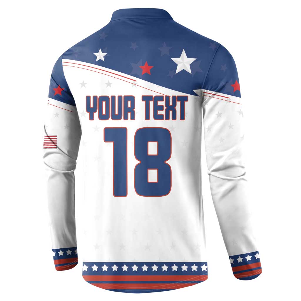 Custom USA Ice Hockey Champions 2026 Button Sweatshirt American Eagle Victory Hockey Pride