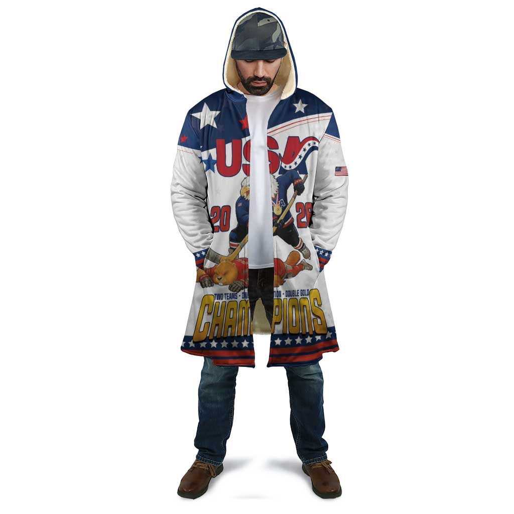 Custom USA Ice Hockey Champions 2026 Cloak American Eagle Victory Hockey Pride