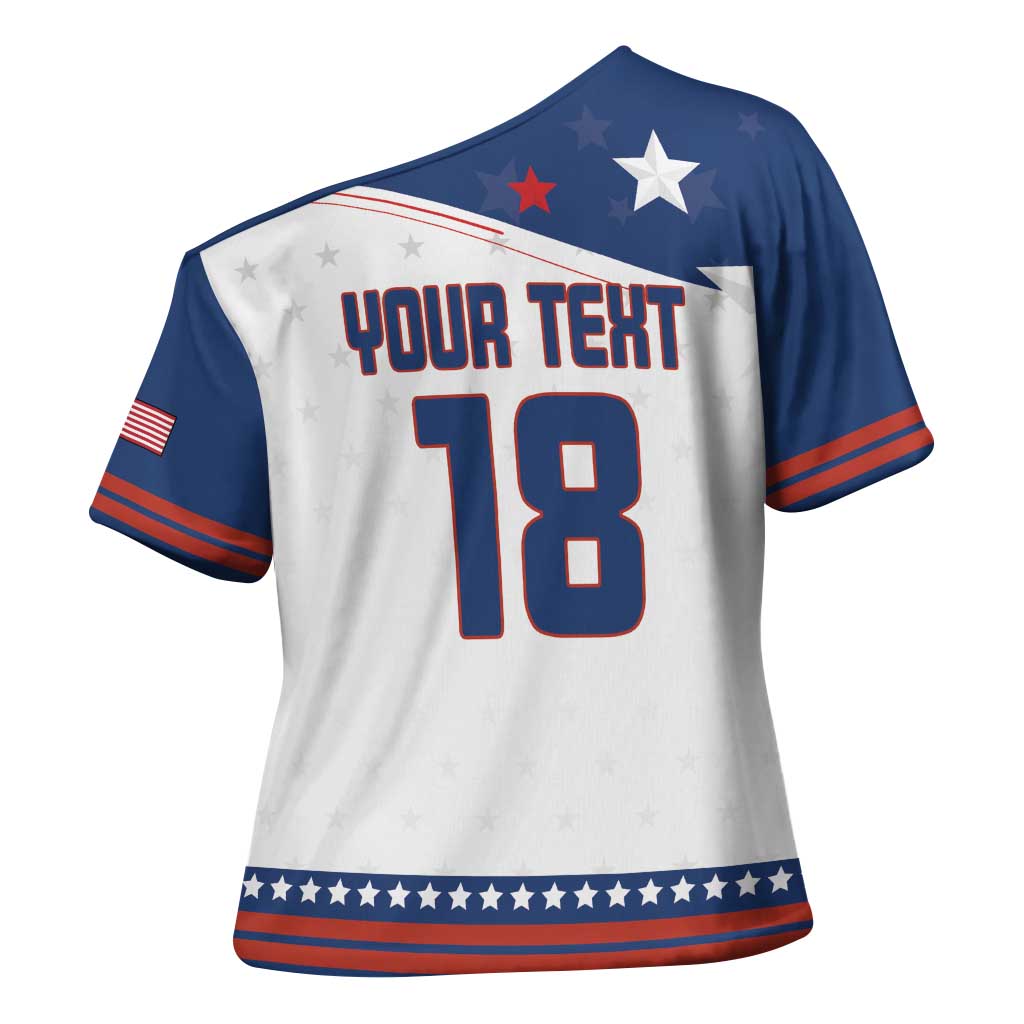 Custom USA Ice Hockey Champions 2026 Cross Shoulder Shirt American Eagle Victory Hockey Pride