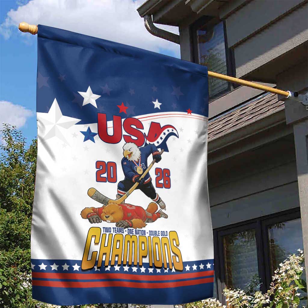 USA Ice Hockey Champions 2026 Garden Flag American Eagle Victory Hockey Pride