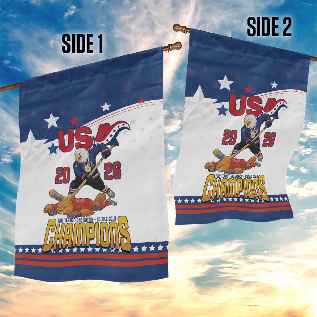 USA Ice Hockey Champions 2026 Garden Flag American Eagle Victory Hockey Pride