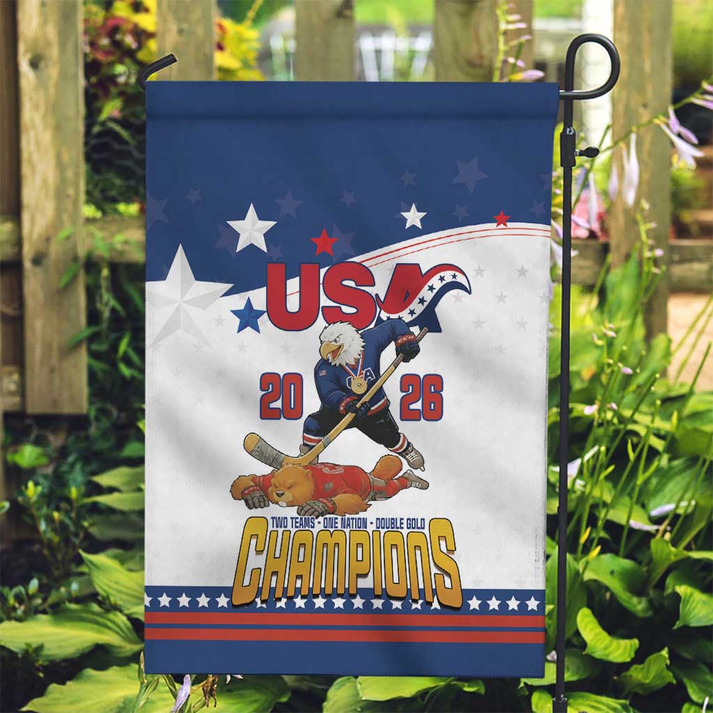 USA Ice Hockey Champions 2026 Garden Flag American Eagle Victory Hockey Pride