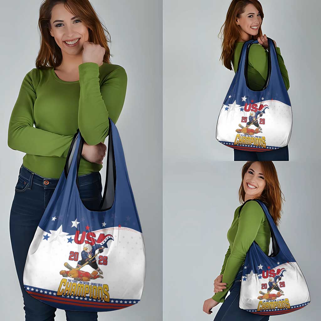 USA Ice Hockey Champions 2026 Grocery Bag American Eagle Victory Hockey Pride