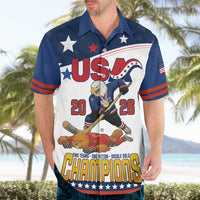 Custom USA Ice Hockey Champions 2026 Hawaiian Shirt American Eagle Victory Hockey Pride