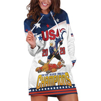 Custom USA Ice Hockey Champions 2026 Hoodie Dress American Eagle Victory Hockey Pride