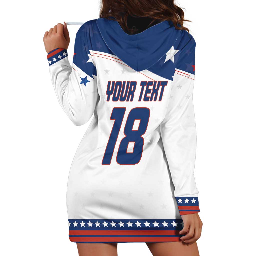 Custom USA Ice Hockey Champions 2026 Hoodie Dress American Eagle Victory Hockey Pride
