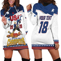 Custom USA Ice Hockey Champions 2026 Hoodie Dress American Eagle Victory Hockey Pride