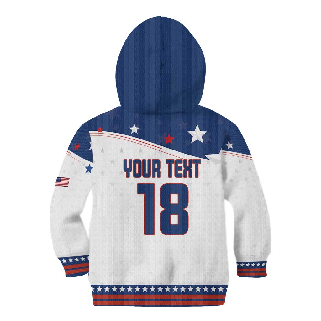 Custom USA Ice Hockey Champions 2026 Kid Hoodie American Eagle Victory Hockey Pride