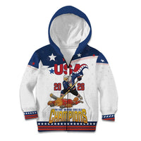 Custom USA Ice Hockey Champions 2026 Kid Hoodie American Eagle Victory Hockey Pride