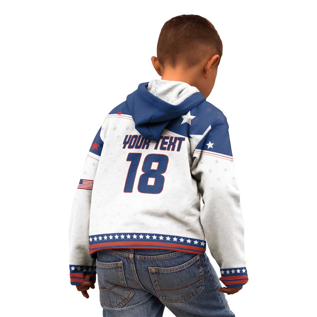 Custom USA Ice Hockey Champions 2026 Kid Hoodie American Eagle Victory Hockey Pride