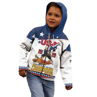 Custom USA Ice Hockey Champions 2026 Kid Hoodie American Eagle Victory Hockey Pride