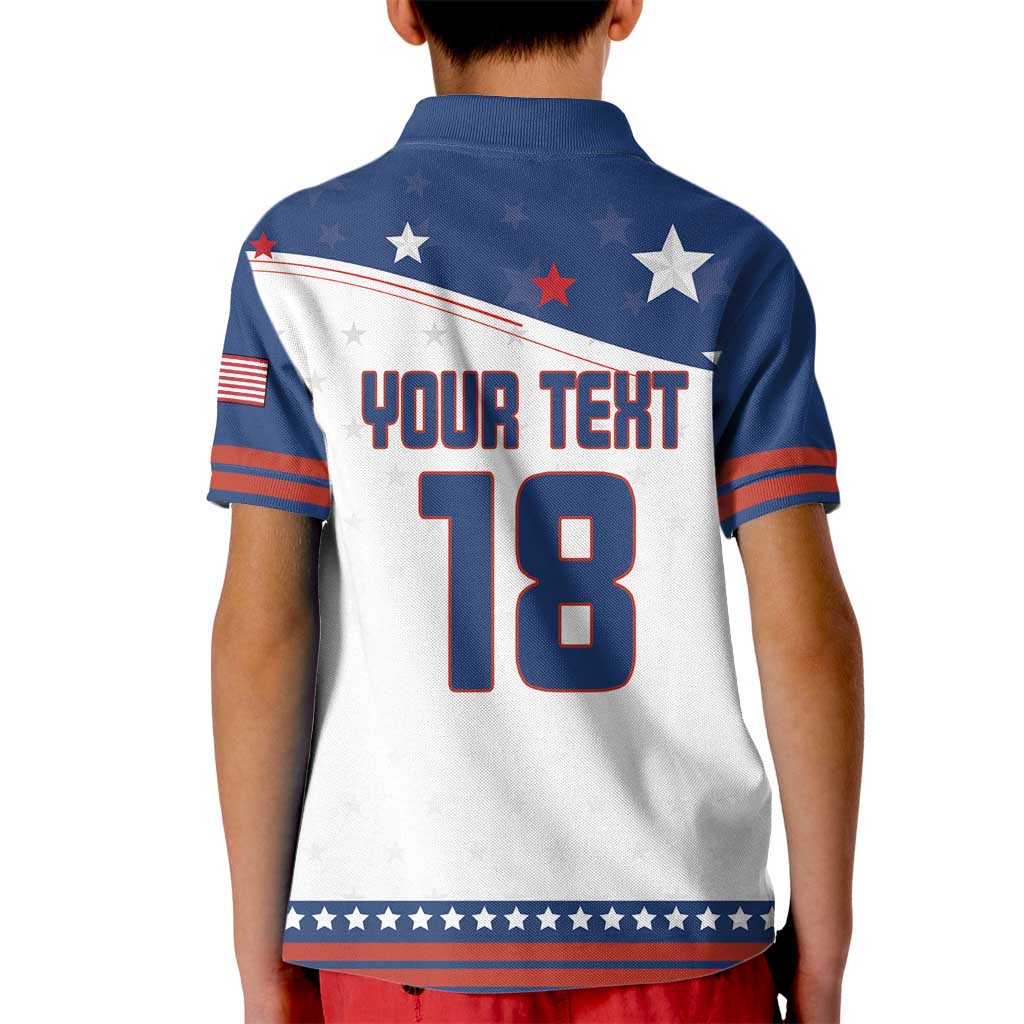 Custom USA Ice Hockey Champions 2026 Kid Polo Shirt American Eagle Victory Hockey Pride