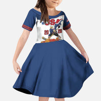 Custom USA Ice Hockey Champions 2026 Kid Short Sleeve Dress American Eagle Victory Hockey Pride