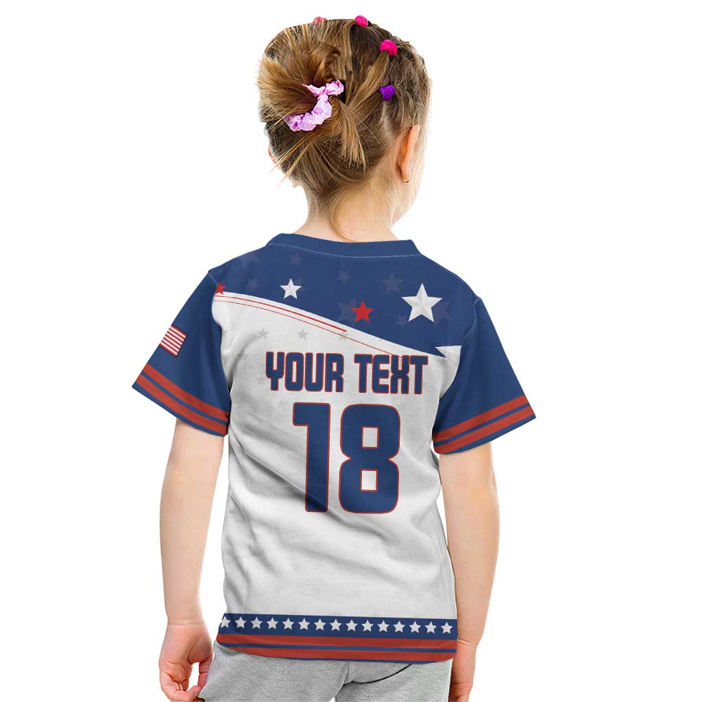 Custom USA Ice Hockey Champions 2026 Kid T Shirt American Eagle Victory Hockey Pride