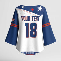 Custom USA Ice Hockey Champions 2026 Kimono Sleeve Blouse American Eagle Victory Hockey Pride