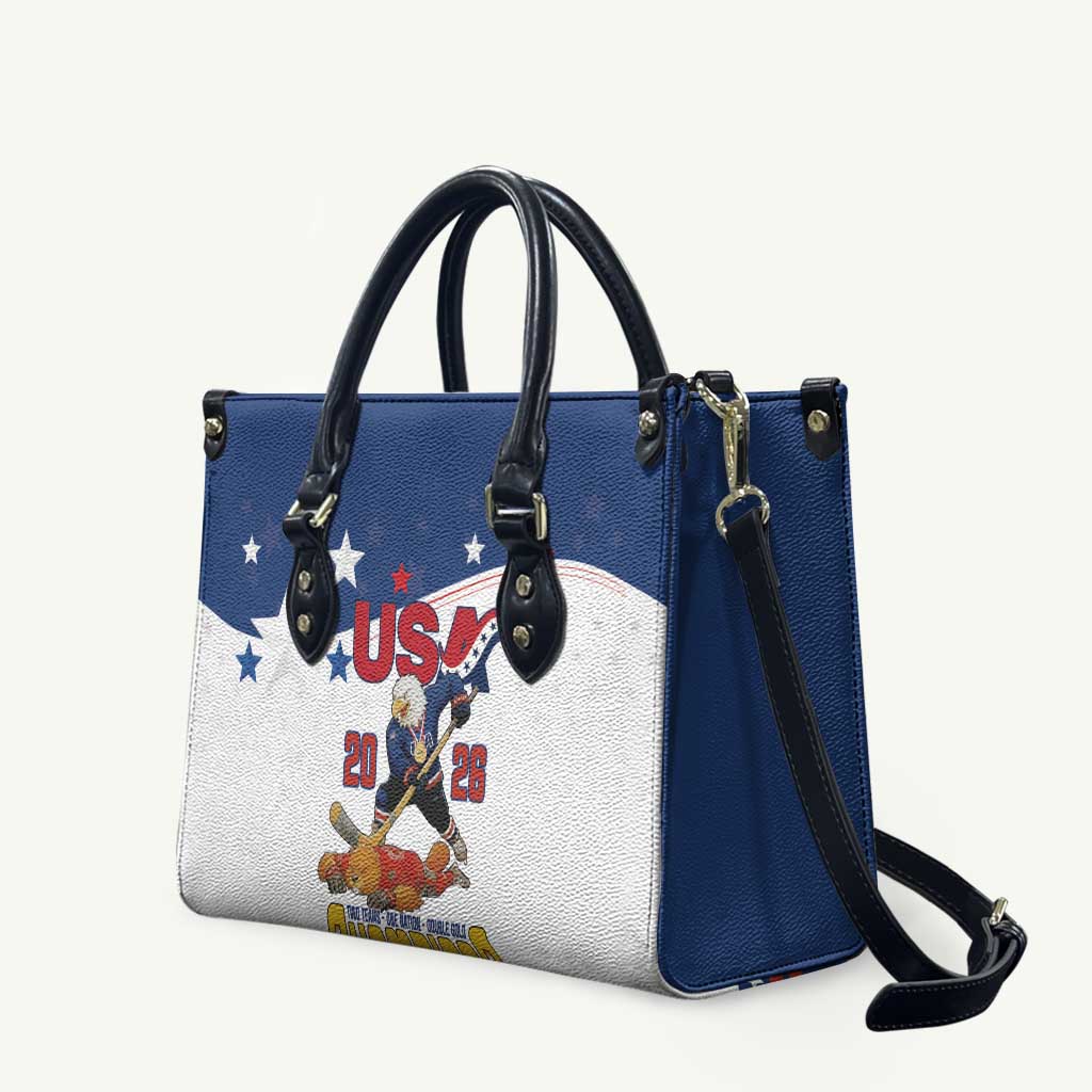 USA Ice Hockey Champions 2026 Leather Bag American Eagle Victory Hockey Pride