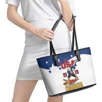 USA Ice Hockey Champions 2026 Leather Tote Bag American Eagle Victory Hockey Pride