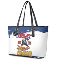 USA Ice Hockey Champions 2026 Leather Tote Bag American Eagle Victory Hockey Pride