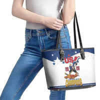 USA Ice Hockey Champions 2026 Leather Tote Bag American Eagle Victory Hockey Pride