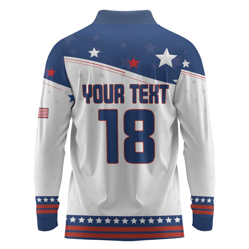 Custom USA Ice Hockey Champions 2026 Long Sleeve Polo Shirt American Eagle Victory Hockey Pride