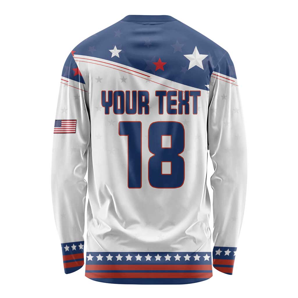Custom USA Ice Hockey Champions 2026 Long Sleeve Shirt American Eagle Victory Hockey Pride