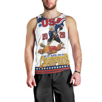 Custom USA Ice Hockey Champions 2026 Men Tank Top American Eagle Victory Hockey Pride