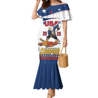 Custom USA Ice Hockey Champions 2026 Mermaid Dress American Eagle Victory Hockey Pride
