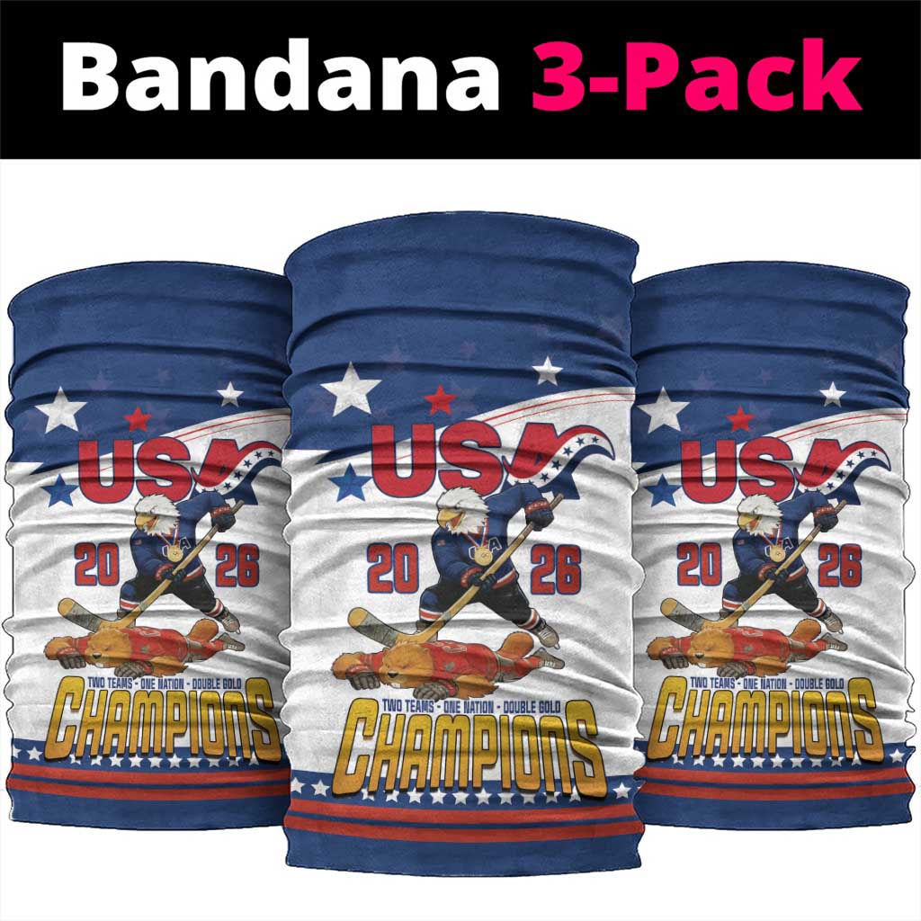 USA Ice Hockey Champions 2026 Neck Gaiter American Eagle Victory Hockey Pride