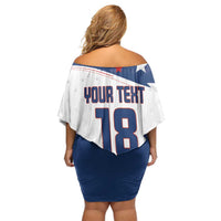 Custom USA Ice Hockey Champions 2026 Off Shoulder Short Dress American Eagle Victory Hockey Pride