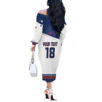 Custom USA Ice Hockey Champions 2026 Off The Shoulder Long Sleeve Dress American Eagle Victory Hockey Pride