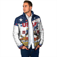 Custom USA Ice Hockey Champions 2026 Padded Jacket American Eagle Victory Hockey Pride