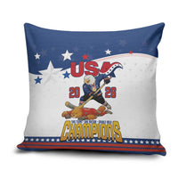 USA Ice Hockey Champions 2026 Pillow Cover American Eagle Victory Hockey Pride