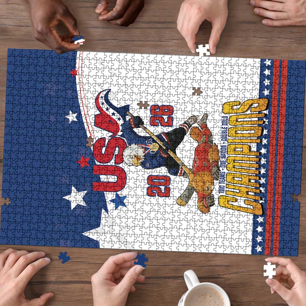 USA Ice Hockey Champions 2026 Puzzle American Eagle Victory Hockey Pride