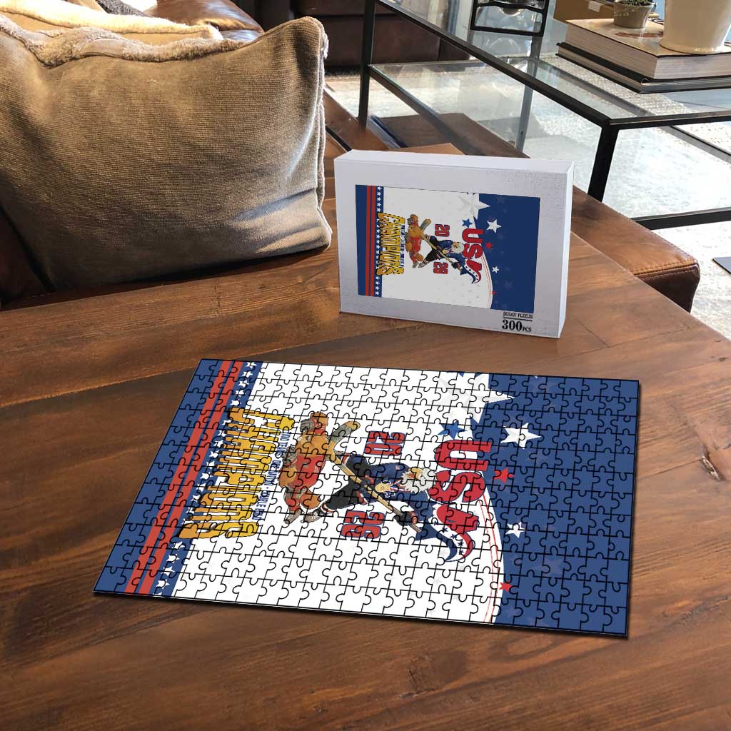 USA Ice Hockey Champions 2026 Puzzle American Eagle Victory Hockey Pride