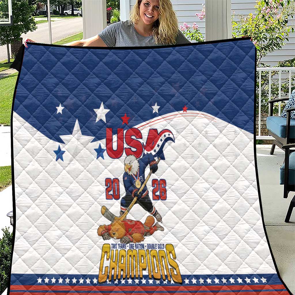 USA Ice Hockey Champions 2026 Quilt American Eagle Victory Hockey Pride