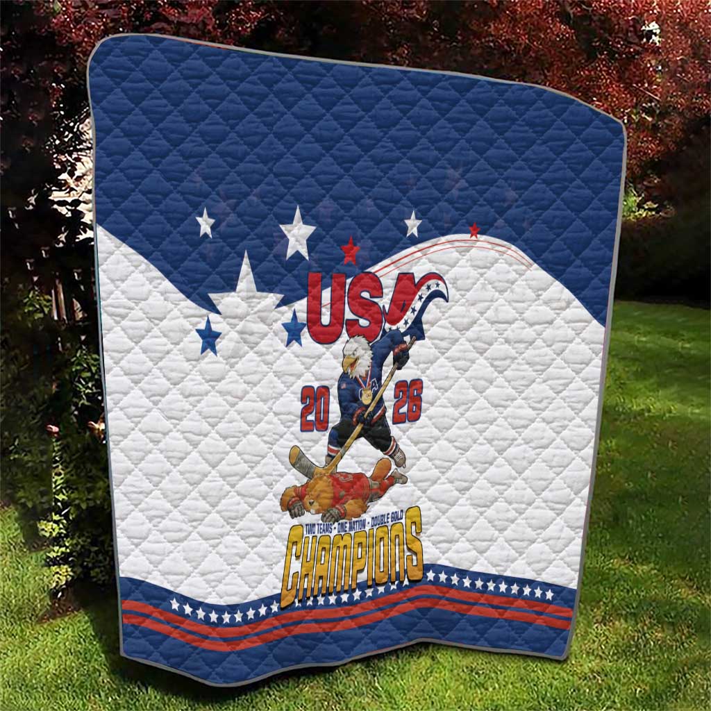 USA Ice Hockey Champions 2026 Quilt American Eagle Victory Hockey Pride