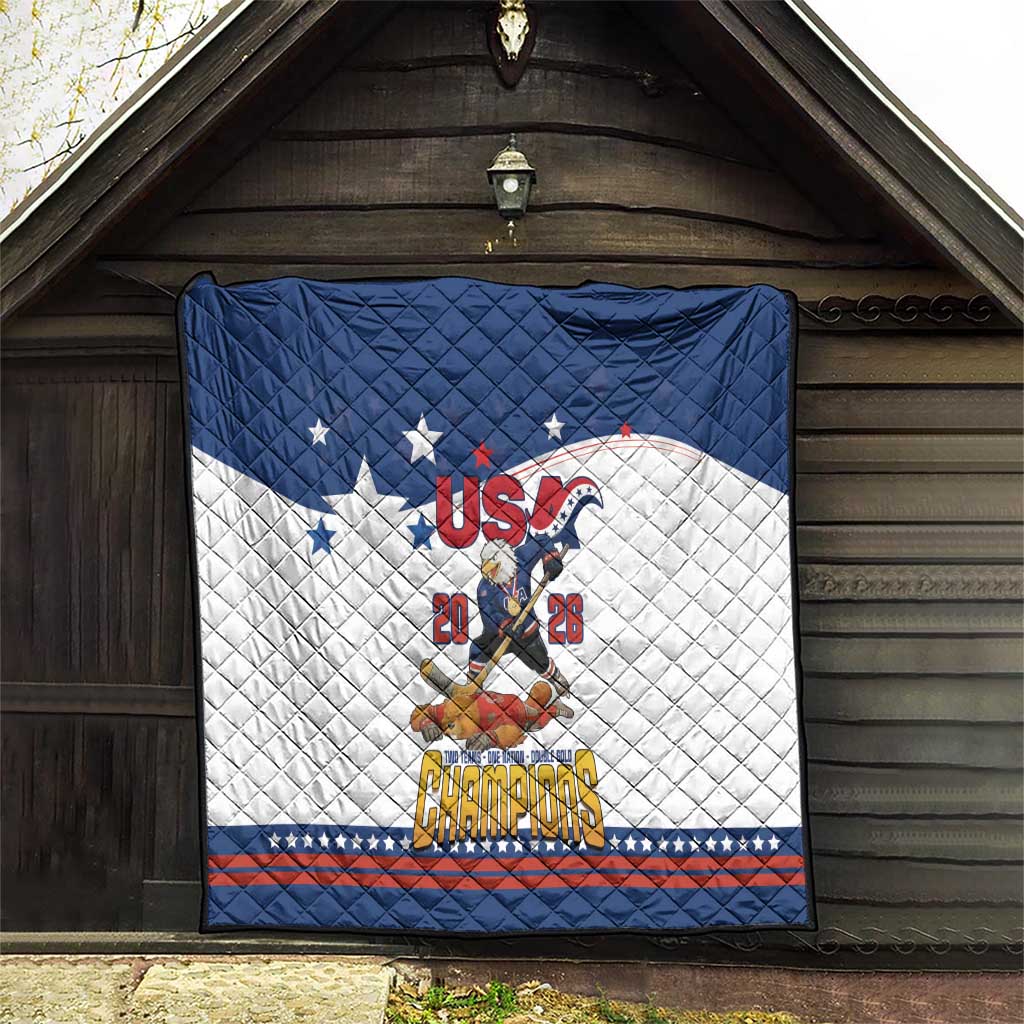 USA Ice Hockey Champions 2026 Quilt American Eagle Victory Hockey Pride