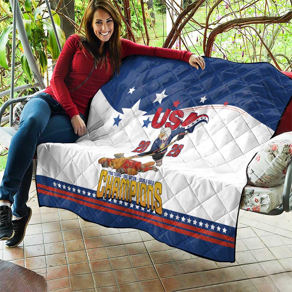 USA Ice Hockey Champions 2026 Quilt American Eagle Victory Hockey Pride
