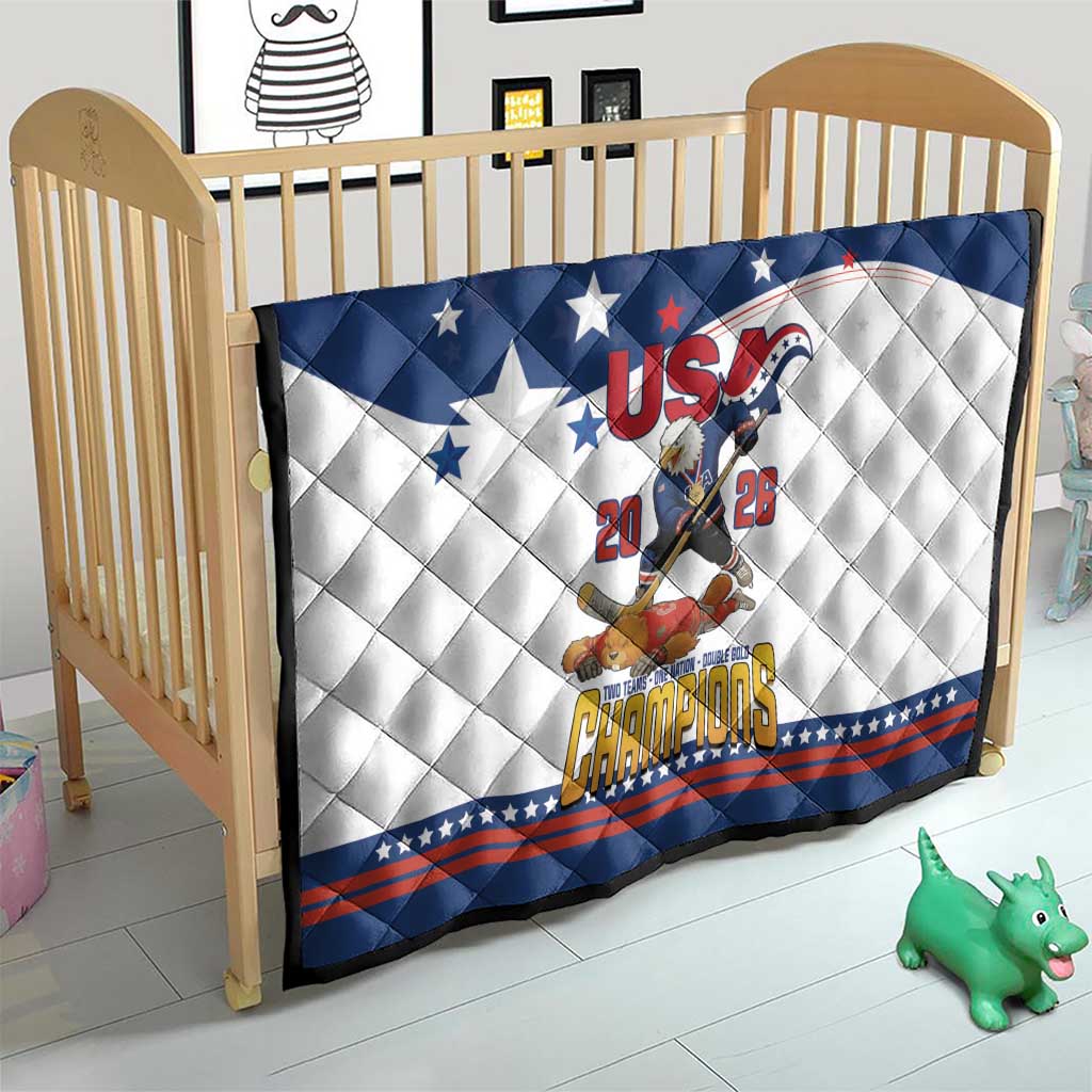 USA Ice Hockey Champions 2026 Quilt American Eagle Victory Hockey Pride