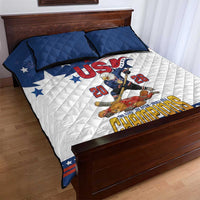 USA Ice Hockey Champions 2026 Quilt Bed Set American Eagle Victory Hockey Pride