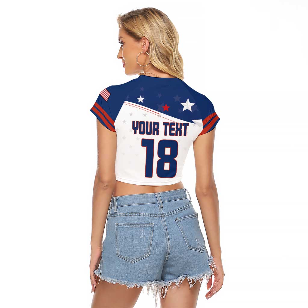 Custom USA Ice Hockey Champions 2026 Raglan Cropped T Shirt American Eagle Victory Hockey Pride