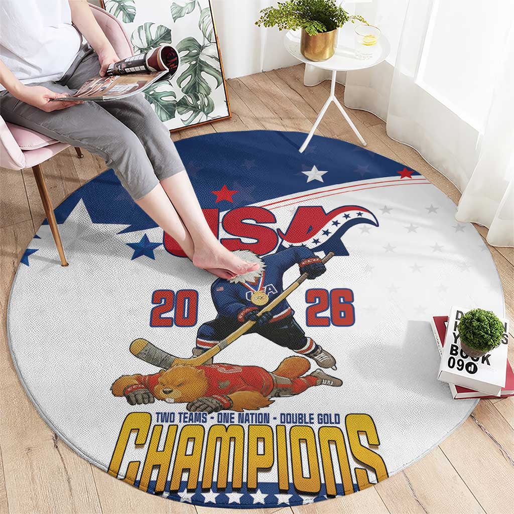 USA Ice Hockey Champions 2026 Round Carpet American Eagle Victory Hockey Pride