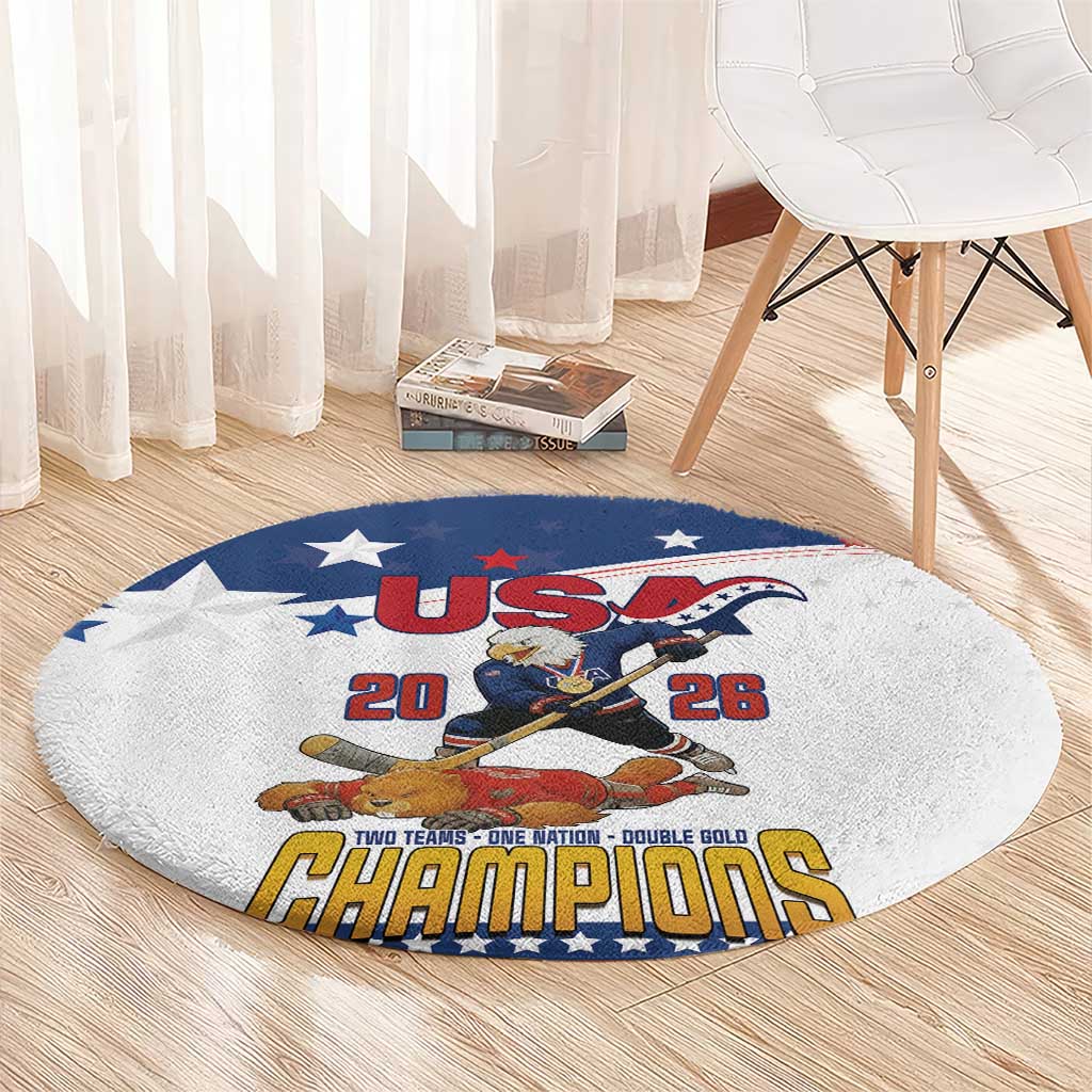 USA Ice Hockey Champions 2026 Round Carpet American Eagle Victory Hockey Pride