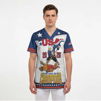 Custom USA Ice Hockey Champions 2026 Scrub Top American Eagle Victory Hockey Pride