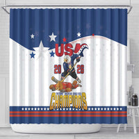 USA Ice Hockey Champions 2026 Shower Curtain American Eagle Victory Hockey Pride