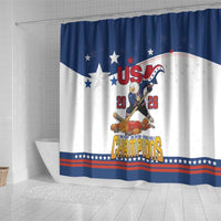 USA Ice Hockey Champions 2026 Shower Curtain American Eagle Victory Hockey Pride